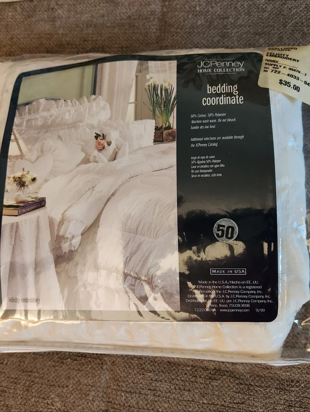 Vtg JC Penney Scalloped Ruffles Valance Felicity Embroidered 86